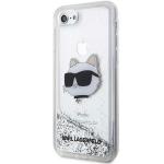 Carcasa Karl Lagerfeld Liquid Glitter Choupette Head compatibila cu iPhone 7 / 8 / SE 2020/2022, Silver 3 - lerato.ro