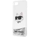 Carcasa Karl Lagerfeld Liquid Glitter Choupette Head compatibila cu iPhone 7 / 8 / SE 2020/2022, Silver 7 - lerato.ro