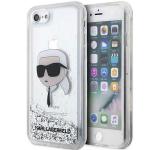 Carcasa Karl Lagerfeld Liquid Glitter Karl Head compatibila cu iPhone 7 / 8 / SE 2020/2022, Silver 4 - lerato.ro