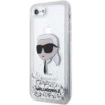 Carcasa Karl Lagerfeld Liquid Glitter Karl Head compatibila cu iPhone 7 / 8 / SE 2020/2022, Silver 3 - lerato.ro