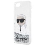 Carcasa Karl Lagerfeld Liquid Glitter Karl Head compatibila cu iPhone 7 / 8 / SE 2020/2022, Silver 7 - lerato.ro
