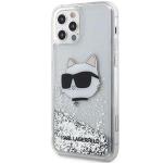 Carcasa Karl Lagerfeld Glitter Choupette Head compatibila cu iPhone 12 Pro / 12, Silver 3 - lerato.ro