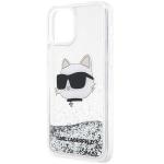 Carcasa Karl Lagerfeld Glitter Choupette Head compatibila cu iPhone 12 Pro / 12, Silver 7 - lerato.ro