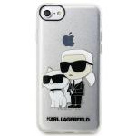 Carcasa Karl LagerfeldI Gliter Karl and Choupette compatibila cu iPhone 7 / 8 / SE 2020/2022, Transparent 2 - lerato.ro