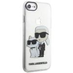 Carcasa Karl LagerfeldI Gliter Karl and Choupette compatibila cu iPhone 7 / 8 / SE 2020/2022, Transparent 7 - lerato.ro