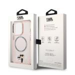 Carcasa Karl Lagerfeld Iconic Karl and Choupette MagSafe compatibila cu iPhone 14 Pro Max, Roz 9 - lerato.ro