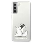 Carcasa Karl Lagerfeld Choupette Fun compatibila cu Samsung Galaxy S21 Plus, Transparent 2 - lerato.ro