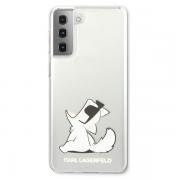 Carcasa Karl Lagerfeld Choupette Fun compatibila cu Samsung Galaxy S21 Plus, Transparent