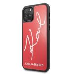 Carcasa Karl Lagerfeld Signature Glitter compatibila cu iPhone 11 Pro Max, Rosu 2 - lerato.ro