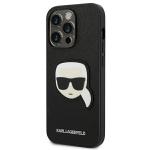 Carcasa Karl Lagerfeld Saffiano Karl Head Patch compatibila cu iPhone 14 Pro, Negru 3 - lerato.ro