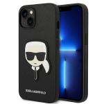 Carcasa Karl Lagerfeld Saffiano Karl Head Patch compatibila cu iPhone 14 Plus, Negru 4 - lerato.ro