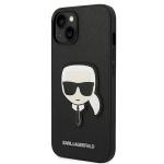 Carcasa Karl Lagerfeld Saffiano Karl Head Patch compatibila cu iPhone 14 Plus, Negru 3 - lerato.ro