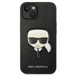 Carcasa Karl Lagerfeld Saffiano Karl Head Patch compatibila cu iPhone 14 Plus, Negru 2 - lerato.ro
