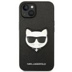 Carcasa Karl Lagerfeld Saffiano Choupette Head Patch compatibila cu iPhone 14 Plus, Negru 2 - lerato.ro