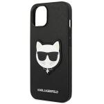 Carcasa Karl Lagerfeld Saffiano Choupette Head Patch compatibila cu iPhone 14 Plus, Negru 7 - lerato.ro