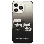 Carcasa Karl Lagerfeld Ikonik Karl and Choupette compatibila cu iPhone 13 / 13 Pro, Negru 2 - lerato.ro