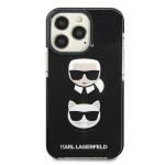 Carcasa Karl Lagerfeld Karl and Choupette Head compatibila cu iPhone 13 / 13 Pro, Negru 2 - lerato.ro