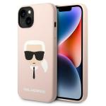 Carcasa Karl Lagerfeld Silicon Karl Head compatibila cu iPhone 14 Plus, Roz 4 - lerato.ro
