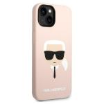 Carcasa Karl Lagerfeld Silicon Karl Head compatibila cu iPhone 14 Plus, Roz 5 - lerato.ro
