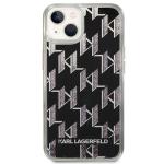 Carcasa Karl Lagerfeld Liquid Glitter Monogram compatibila cu iPhone 14 Plus, Negru 2 - lerato.ro