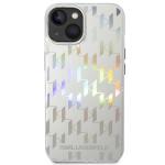 Carcasa Karl Lagerfeld Monogram Iridescent compatibila cu iPhone 14 Plus, Silver 2 - lerato.ro