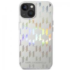 Carcasa Karl Lagerfeld Monogram Iridescent compatibila cu iPhone 14 Plus, Silver