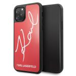 Carcasa Karl Lagerfeld Signature Glitter compatibila cu iPhone 11 Pro, Rosu 3 - lerato.ro