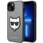 Carcasa Karl Lagerfeld Saffiano Choupette Patch compatibila cu iPhone 14 Plus, Silver 4 - lerato.ro