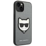 Carcasa Karl Lagerfeld Saffiano Choupette Patch compatibila cu iPhone 14 Plus, Silver 5 - lerato.ro