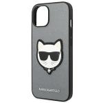 Carcasa Karl Lagerfeld Saffiano Choupette Patch compatibila cu iPhone 14 Plus, Silver 7 - lerato.ro