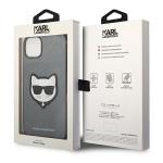 Carcasa Karl Lagerfeld Saffiano Choupette Patch compatibila cu iPhone 14 Plus, Silver 9 - lerato.ro