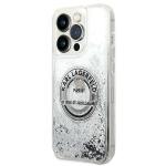 Carcasa Karl Lagerfeld Liquid Glitter RSG compatibila cu iPhone 14 Pro, Silver 3 - lerato.ro