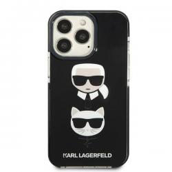 Carcasa Karl Lagerfeld Karl and Choupette Head compatibila cu iPhone 13 Pro Max, Negru