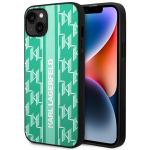 Carcasa Karl Lagerfeld Monogram Stripe compatibila cu iPhone 14 Plus, Verde 4 - lerato.ro