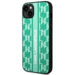 Carcasa Karl Lagerfeld Monogram Stripe compatibila cu iPhone 14 Plus, Verde 3 - lerato.ro