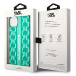 Carcasa Karl Lagerfeld Monogram Stripe compatibila cu iPhone 14 Plus, Verde 9 - lerato.ro