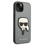 Carcasa Karl Lagerfeld Saffiano Karl Head Patch compatibila cu iPhone 14 Plus, Silver 5 - lerato.ro