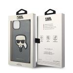 Carcasa Karl Lagerfeld Saffiano Karl Head Patch compatibila cu iPhone 14 Plus, Silver 9 - lerato.ro