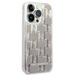 Carcasa Karl Lagerfeld Liquid Glitter Monogram compatibila cu iPhone 14 Pro, Silver 5 - lerato.ro