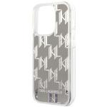 Carcasa Karl Lagerfeld Liquid Glitter Monogram compatibila cu iPhone 14 Pro, Silver 7 - lerato.ro