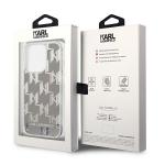 Carcasa Karl Lagerfeld Liquid Glitter Monogram compatibila cu iPhone 14 Pro, Silver 9 - lerato.ro