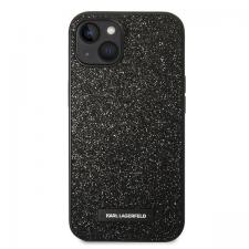 Carcasa Karl Lagerfeld Glitter Plaque Logo compatibila cu iPhone 14 Plus, Negru