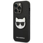 Carcasa Karl Lagerfeld Saffiano Choupette Head Patch compatibila cu iPhone 14 Pro, Negru 3 - lerato.ro