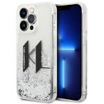 Carcasa Karl Lagerfeld Liquid Glitter Big KL compatibila cu iPhone 14 Pro, Silver 4 - lerato.ro