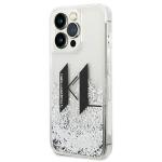 Carcasa Karl Lagerfeld Liquid Glitter Big KL compatibila cu iPhone 14 Pro, Silver 3 - lerato.ro