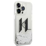 Carcasa Karl Lagerfeld Liquid Glitter Big KL compatibila cu iPhone 14 Pro, Silver 5 - lerato.ro