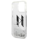 Carcasa Karl Lagerfeld Liquid Glitter Big KL compatibila cu iPhone 14 Pro, Silver 8 - lerato.ro