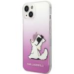 Carcasa Karl Lagerfeld Choupette Fun compatibila cu iPhone 14 Plus, Roz 3 - lerato.ro