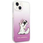 Carcasa Karl Lagerfeld Choupette Fun compatibila cu iPhone 14 Plus, Roz 5 - lerato.ro