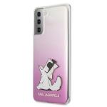 Carcasa Karl Lagerfeld Choupette Fun compatibila cu Samsung Galaxy S21 Plus, Roz 3 - lerato.ro